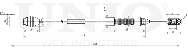Трос газа (Unio). Артикул CAB-40001