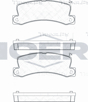 Тормозные колодки Icer задние для Toyota Celica VI (T200) 1993-1999. Артикул 180734