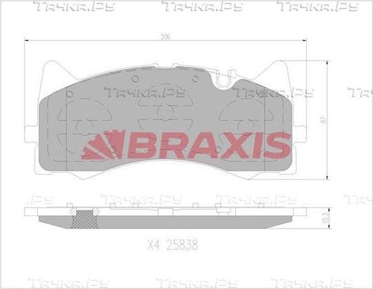 Тормозные колодки Braxis. Артикул AA0770