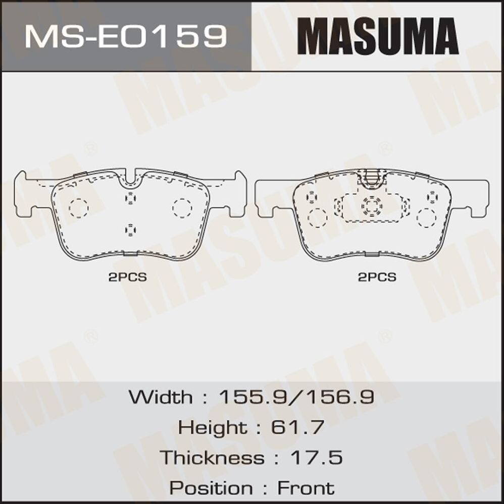 Тормозные колодки Masuma. Артикул MS-E0159