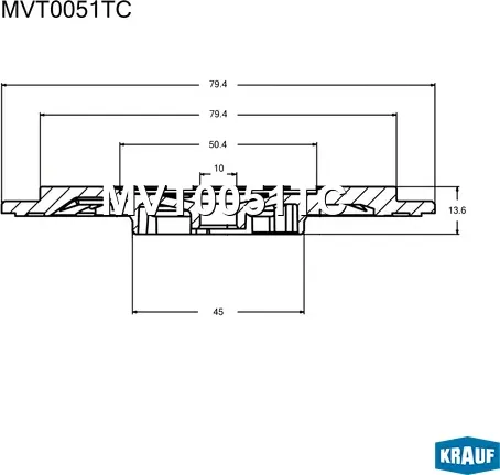 Задняя пластина турбокомпрессора (Krauf). Артикул MVT0051TC