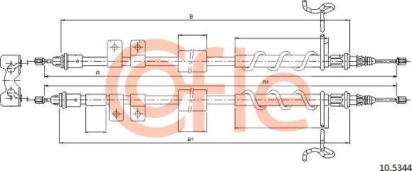 Трос ручника (тросик ручного тормоза) Cofle. Артикул 10.5344