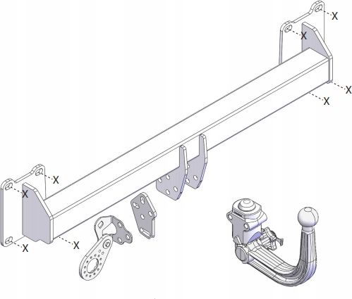 Фаркоп Westfalia для Jaguar XF II X260 седан (кроме Sportbrake) 2015-2026. Быстросъемный крюк. Артикул 323150600001