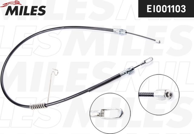 Трос ручника (тросик ручного тормоза) Miles. Артикул EI001103
