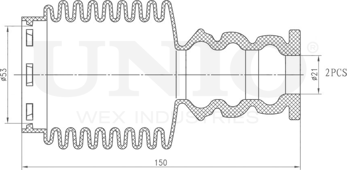 Отбойник и пыльник амортизатора, комплект (Unio). Артикул DUC-50015