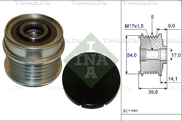 Муфта генератора обгонная Ina для Lancia Delta III (844) 2008-2014. Артикул 535 0171 10