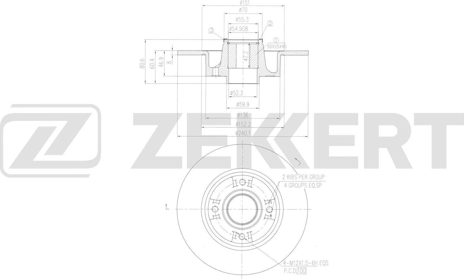 Тормозной диск Zekkert. Артикул BS-6649