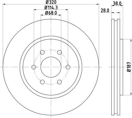 Тормозной диск Hella Pagid Pro. Артикул 8DD 355 119-001