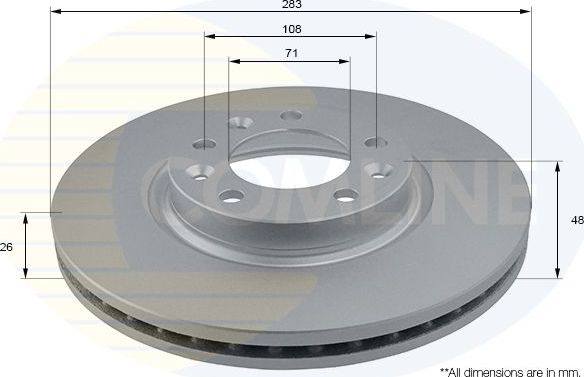 Тормозной диск Comline COATED. Артикул ADC2710V