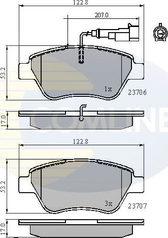 Тормозные колодки Comline Comline. Артикул CBP11702