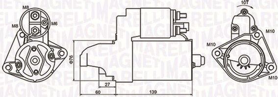 Стартер Magneti Marelli для Ford Puma I 1997-2002. Артикул 063721050010