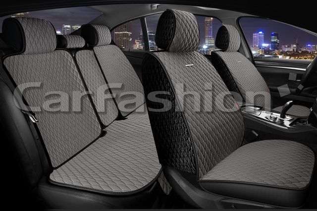 Накидки универсальные CarFashion Rubin Plus для авто, цвет Серый/Черный/Серый. Артикул 22700