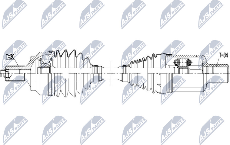 Полуось (привод в сборе, приводной вал) NTY. Артикул NPW-ME-102