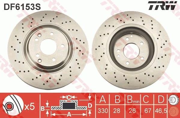 Тормозной диск TRW. Артикул DF6153S