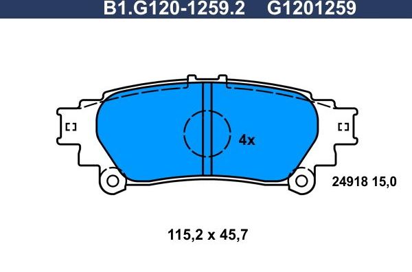 Тормозные колодки Galfer. Артикул B1.G120-1259.2