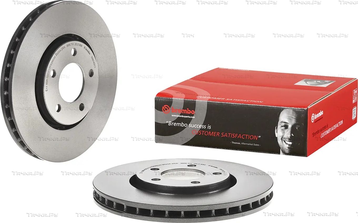 Тормозной диск Brembo UV Coated передний для Chrysler Voyager III 1995-2001. Артикул 09.9743.11