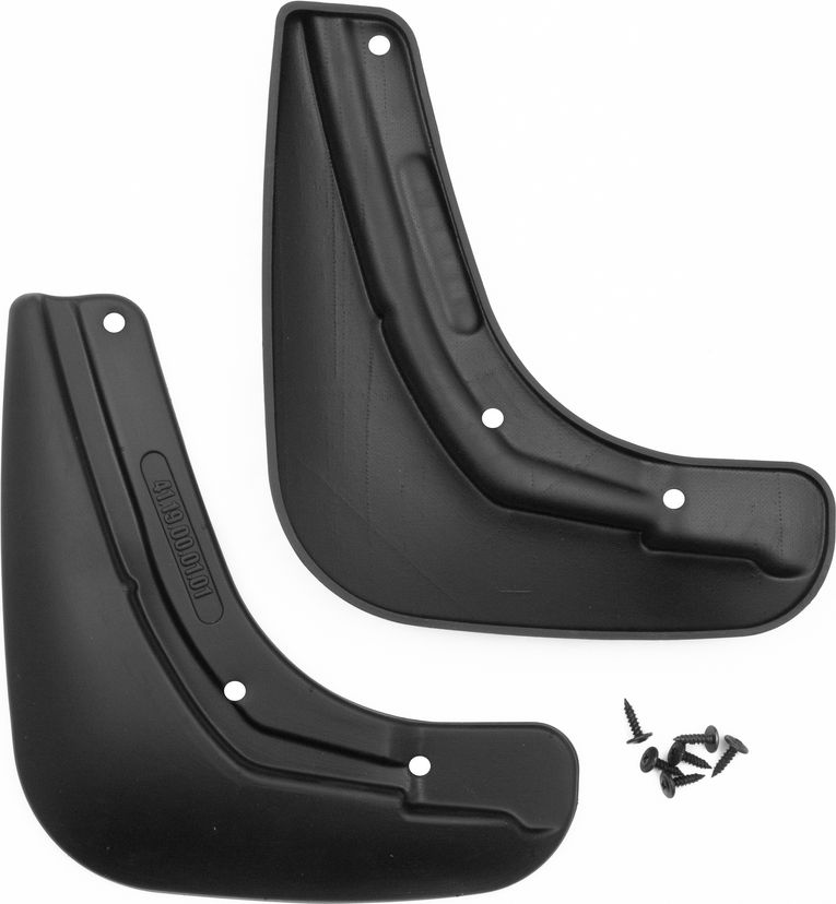 Брызговики Frosch (в пакете) передняя пара для Renault Fluence седан 2010-2017. Артикул NLF.41.19.F10