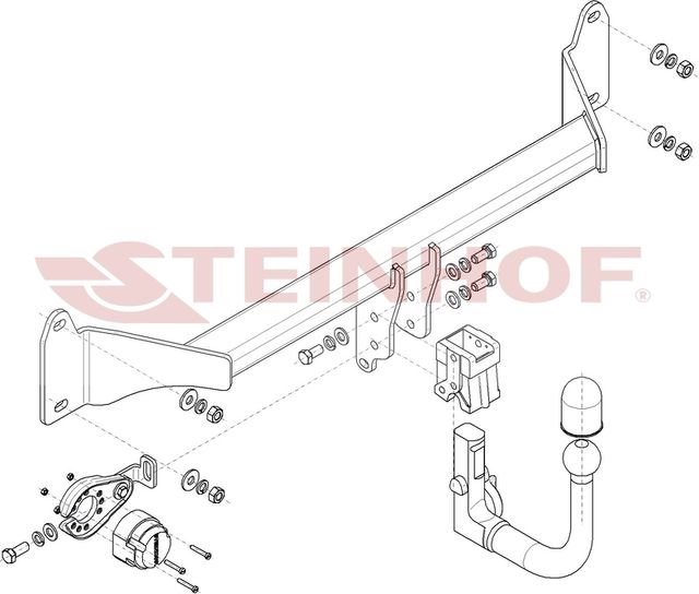 Фаркоп Steinhof для BMW 2 Gran Coupe (F44) 2019-2026. Быстросъемный крюк. Артикул B-097