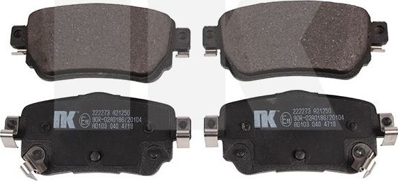 Тормозные колодки NK. Артикул 222273