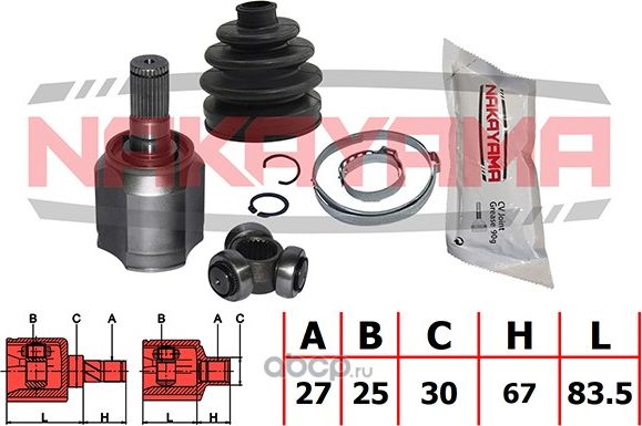 ШРУС внутренний к-кт левый (Nakayama). Артикул NJ7456NY