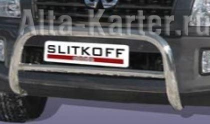 Кенгурятник Slitkoff d76 низкий ЧЕРНЫЙ матовый для Hyundai Tucson I 2004-2009. Артикул HT002B