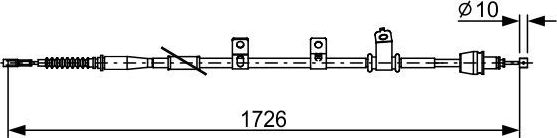 Трос ручника (тросик ручного тормоза) Bosch. Артикул 1 987 482 618
