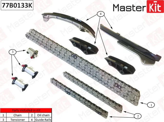77B0133K Комплект цепи ГРМ Toyota/Lexus Camry/ 3.5i 2GR-FE 06-15 (без звездочек) (Master KIT) Master KIT. Артикул 77b0133k