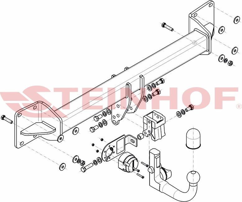 Фаркоп Steinhof для Volvo XC90 II 2014-2026. Быстросъемный крюк. Артикул V-306
