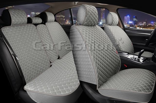 Накидки универсальные Linen Cube Plus для авто, цвет Светло-серый/Светло-серый/Светло-серый. Артикул 22691