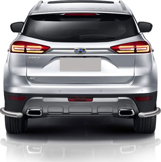 Защита Slitkoff задняя уголки d57 для Geely Atlas 2018-2026. Артикул GEAT-009