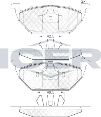 Тормозные колодки Icer передние для Audi A3 I (8L) 1996-2003. Артикул 181338