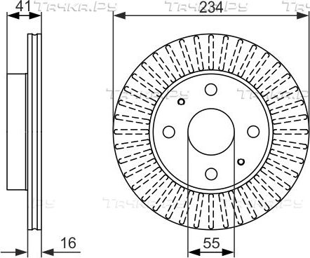 Тормозной диск Bosch передний для Daihatsu Cuore VII (L276) 2007-2011. Артикул 0 986 479 592