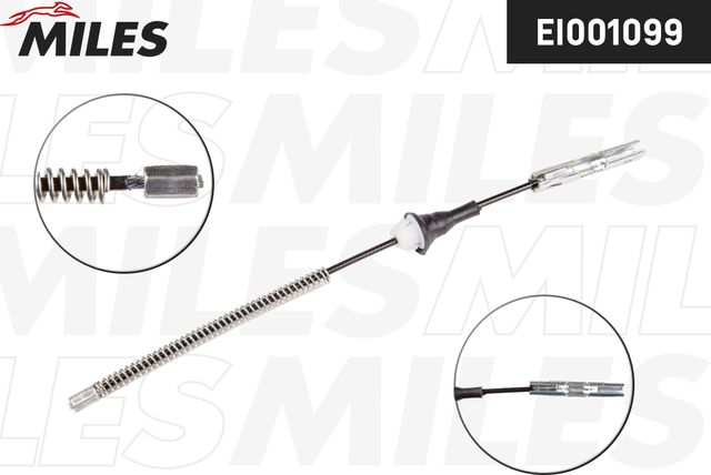 Трос ручника (тросик ручного тормоза) Miles задний правый/левый для Ford Focus III 2011-2019. Артикул EI001099