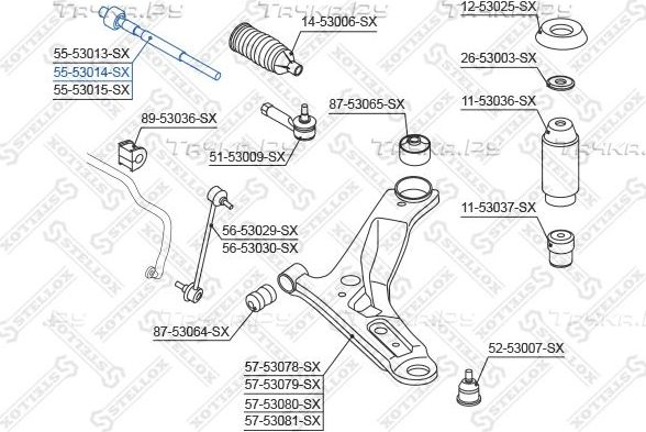 Рулевая тяга Stellox правая/левая для Kia Picanto I 2004-2011. Артикул 55-53014-SX