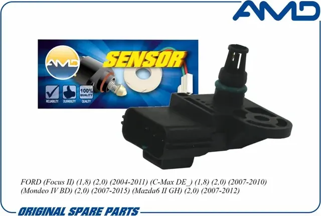 Датчик давления воздуха FORD Focus II 1,8 2,0 2004-2011 C-Max DE_ 1,8 2,0 2007- (AMD). Артикул AMD.SEN642
