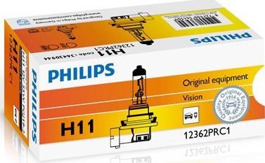 H11 12V-55W (PGJ19-2) ( +30% света) Vision Philips Vision. Артикул 12362PRC1