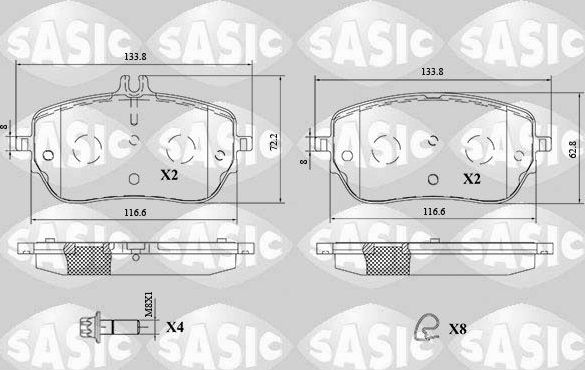 Тормозные колодки Sasic. Артикул 6216208
