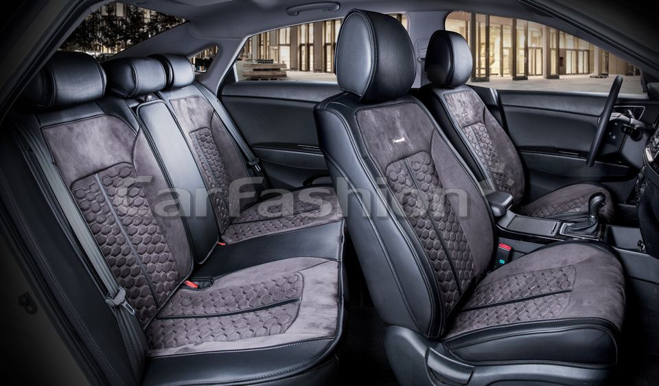 Накидки универсальные CarFashion Stalker Plus для авто, цвет Т. серый/Черный/Т. Серый. Артикул 22427