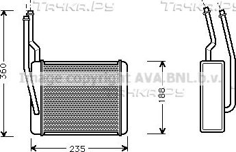 Радиатор отопителя (печки) AVA для Ford Tourneo Connect I 2002-2013. Артикул FD6272