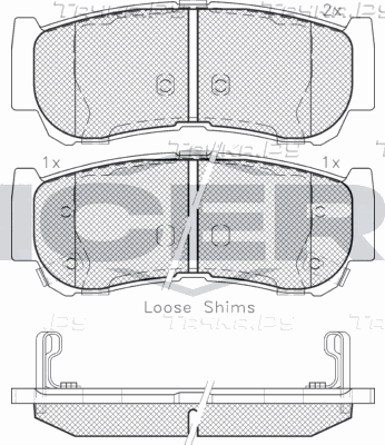 Тормозные колодки Icer задние для Hyundai Santa Fe II 2006-2009. Артикул 181829