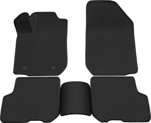 Коврики Rezkon 3D EVA Ромб резиновые для салона Renault Logan II 2013-2018 Черный кант. Артикул 9229015201