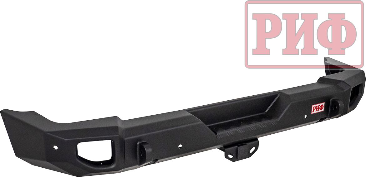 Бампер силовой РИФ задний с квадратом под фаркоп и фонарями, стандарт для Jeep Wrangler JL 2018-2026. Артикул RIF015-21150