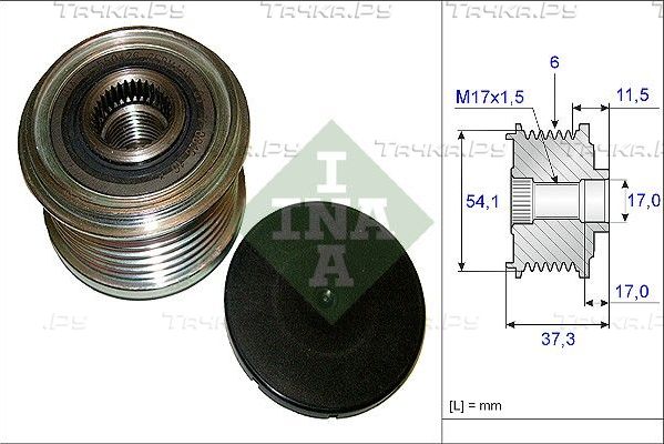 Муфта генератора обгонная Ina для Citroen C6 2006-2012. Артикул 535 0149 10