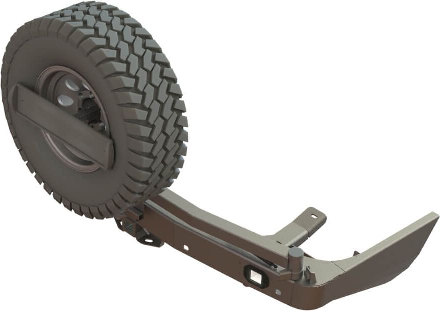 Бампер силовой STC задний для Mitsubishi Pajero Sport III 2015-2021 Облегченный c квадратом под фаркоп. Артикул STC-MPS3-BRR