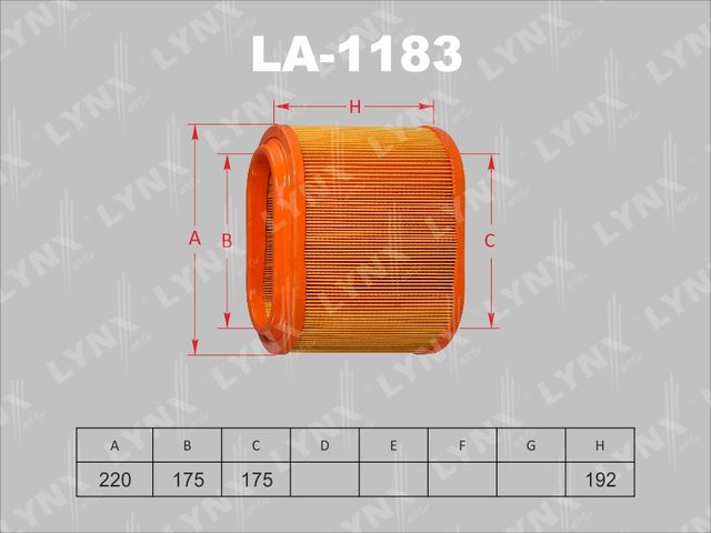 Воздушный фильтр LYNXauto. Артикул LA-1183