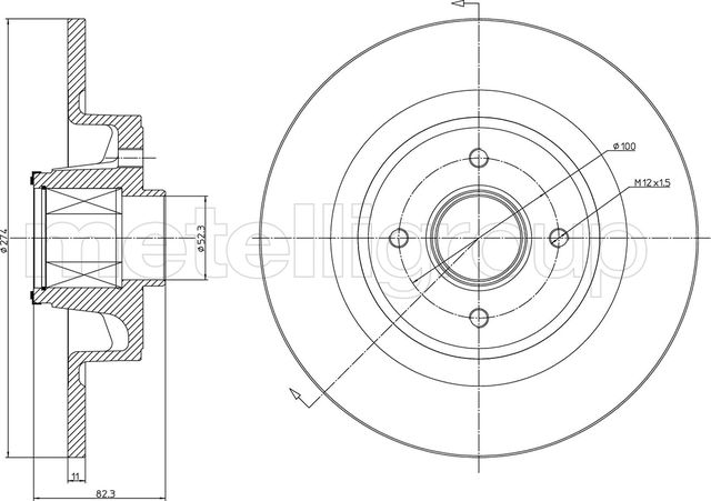 Тормозной диск Metelli. Артикул 23-1457