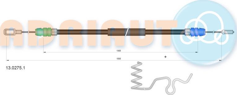 Трос ручника (тросик ручного тормоза) Adriauto. Артикул 13.0275.1