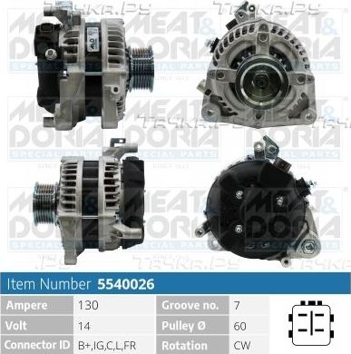 Генератор Meat & Doria для Honda Accord VIII 2008-2015. Артикул 5540026