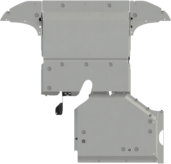 Защита алюминиевая Шериф (4 мм) для моторного отсека и контура термостатирования Voyah Free EVR Hybrid 2023-2026. Артикул 60.6190