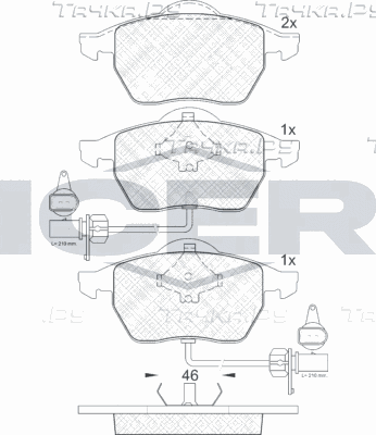 Тормозные колодки Icer передние для Volkswagen Passat B5 1996-2005. Артикул 181362